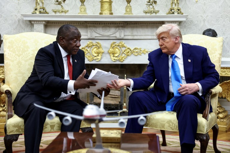 Cyril Ramaphosa e Donald Trump na Casa Branca - 21/05/2025