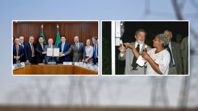 Presidente Lula durante lançamento da Nova Tarifa Social de Energia, e durante execução do programa Luz para Todos