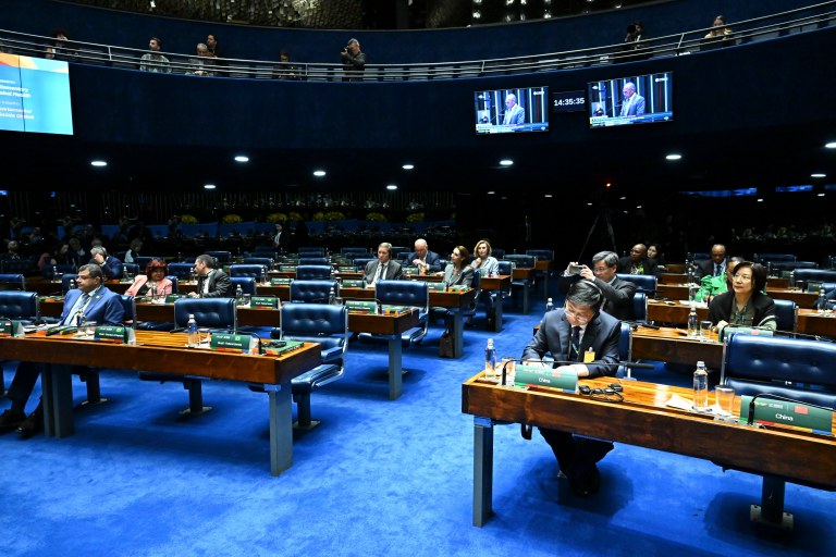 Plenário do Senado Federal durante 11º Fórum Parlamentar do Brics - Brasil 2025