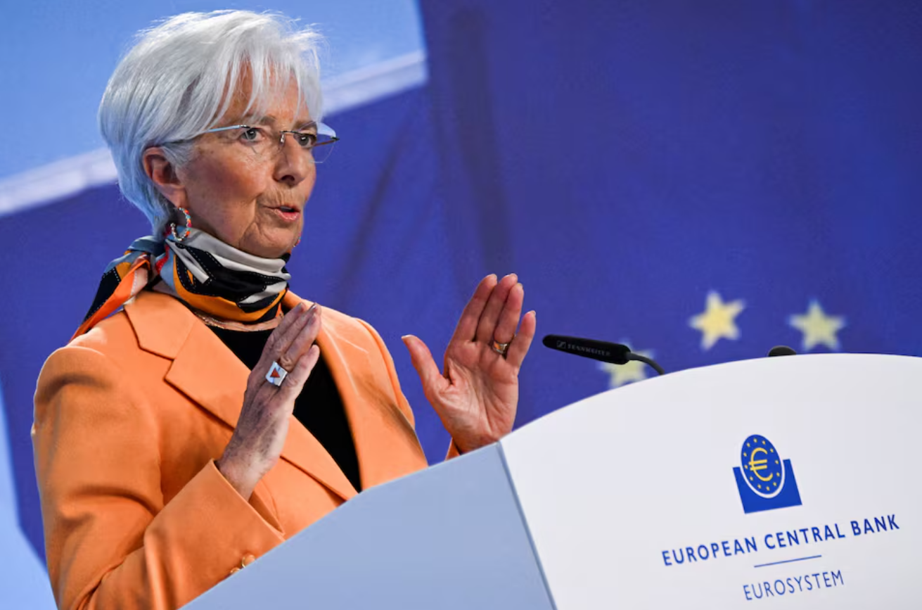 A presidente do Banco Central Europeu (BCE), Christine Lagarde, fala à imprensa após a reunião mensal de política monetária do Conselho do BCE em Frankfurt, Alemanha, em 6 de março de 2025