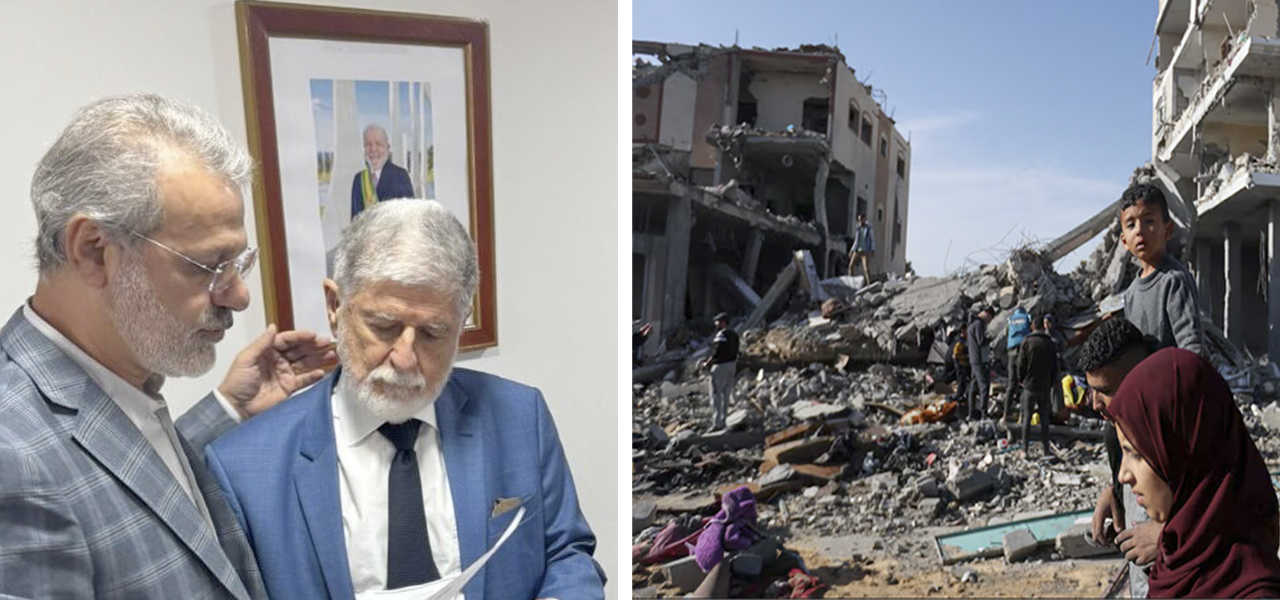 Ualid Rabah entrega ofício da Fepal nas mãos do ministro Celso Amorim
