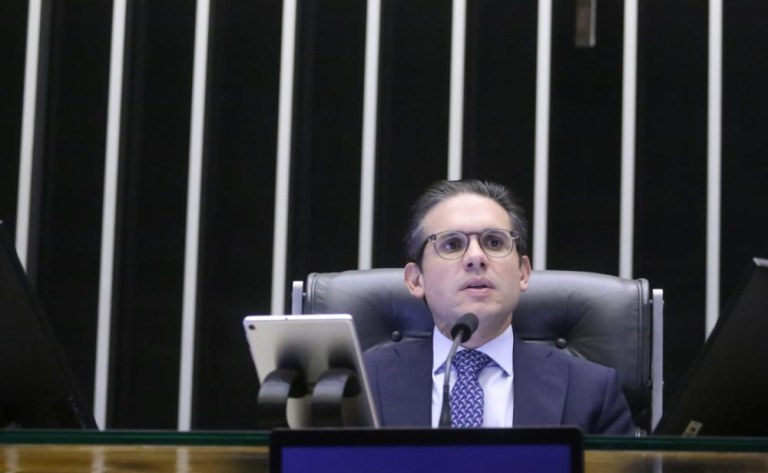 O presidente da Câmara dos Deputados, Hugo Motta - 18/06/2025