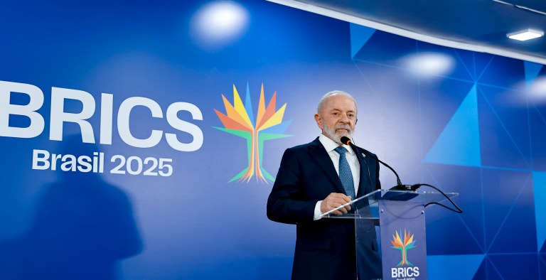 Presidente da República, Luiz Inácio Lula da Silva, durante declaração à imprensa, na Sala de Coletiva. Rio de Janeiro - RJ - 07/07/2025