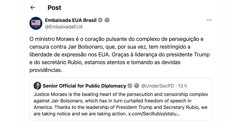 Postagem da Embaixada dos EUA