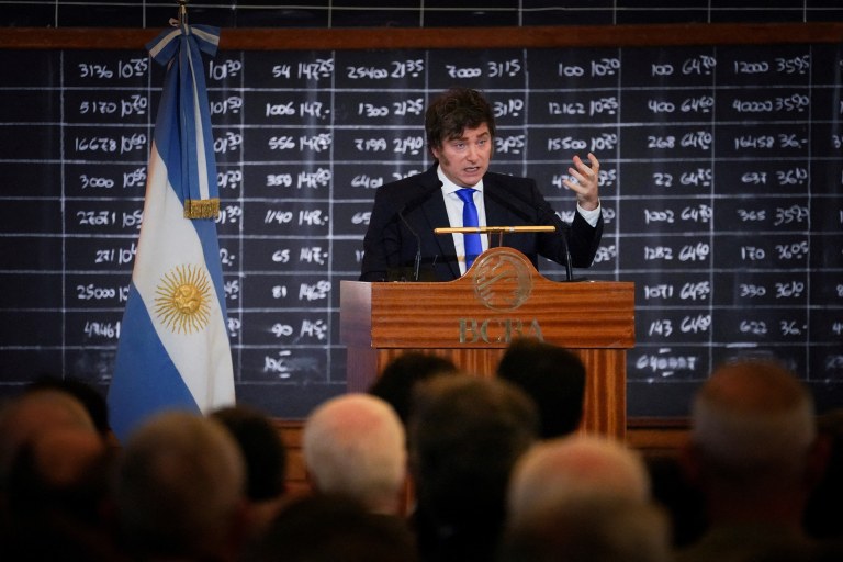 O presidente da Argentina, Javier Milei - 10/07/2025