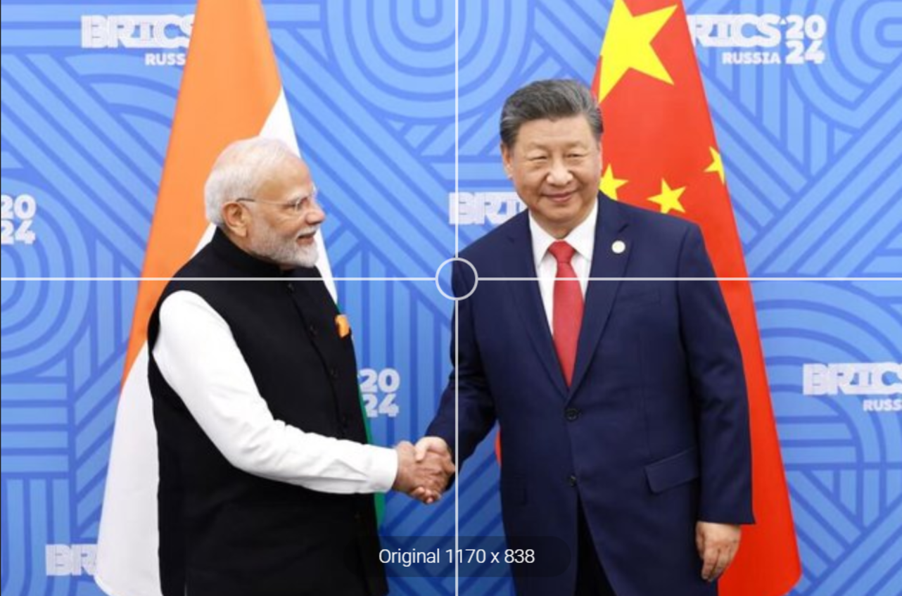 Modi e Xi na Cúpula do BRICS em Kazan, 2024
