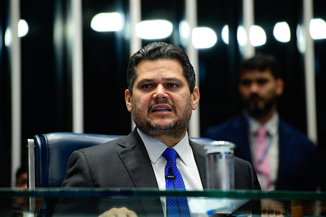 O presidente do Senado, Davi Alcolumbre - 7/8/25