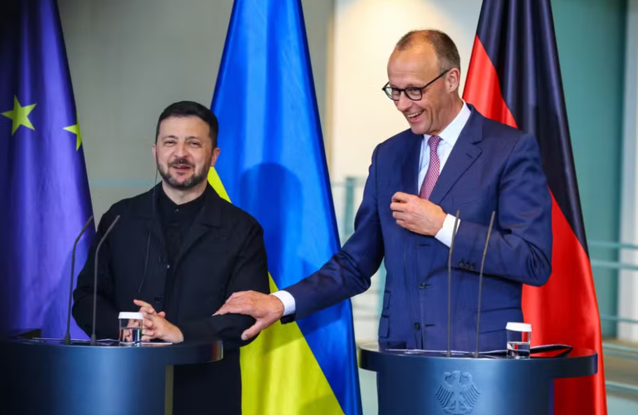 Zelensky e Merz, chanceler alemão