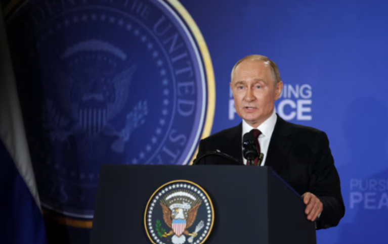 Putin fala à imprensa após a Cúpula de Anchorage, Alasca, 15 de agosto de 2025