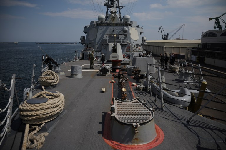 Foto de archivo del USS Gravely  en el puerto de Gdynia en Polonia