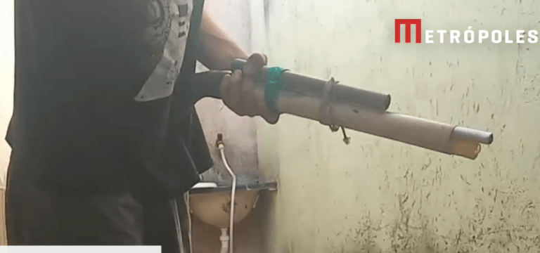 Adolescente com arma caseira
