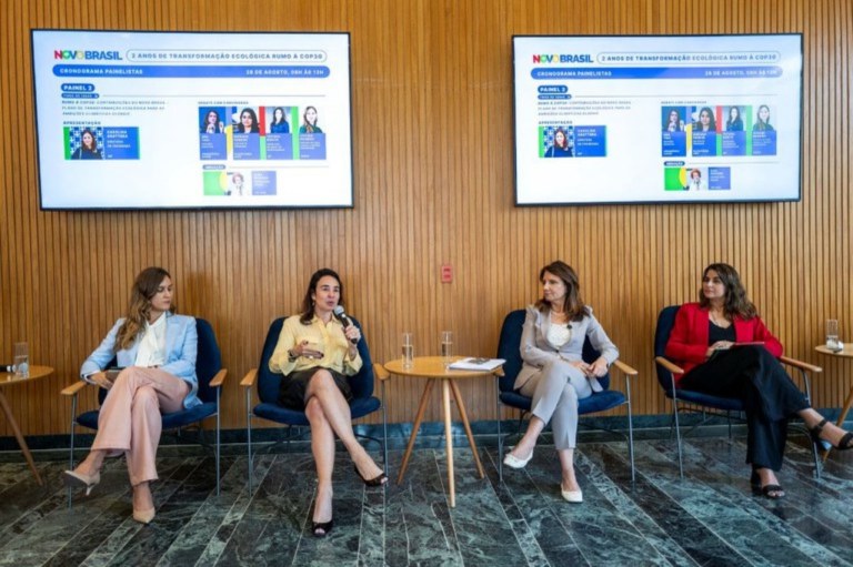 Autoridades do Governo e representantes do setor privado, academia e sociedade civil participaram do painel “Novo Brasil: dois anos transformando a economia para um desenvolvimento justo e sustentável”