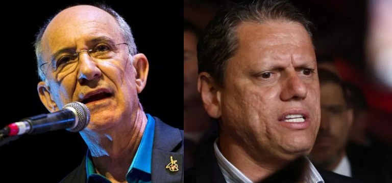 Rui Falcão e Tarcísio de Freitas