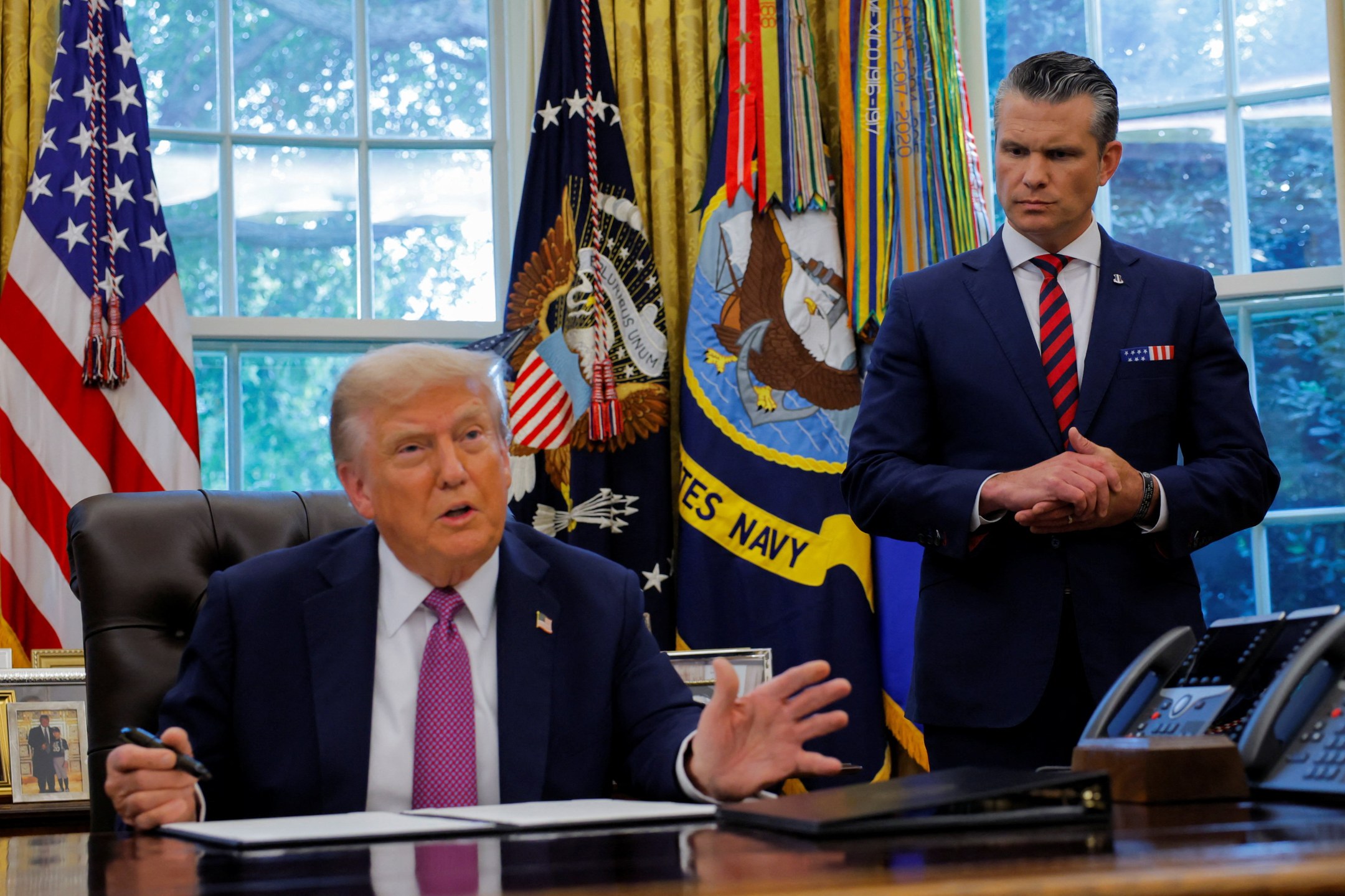 Donald Trump e Pete Hegseth na Casa Branca - 05/09/2025