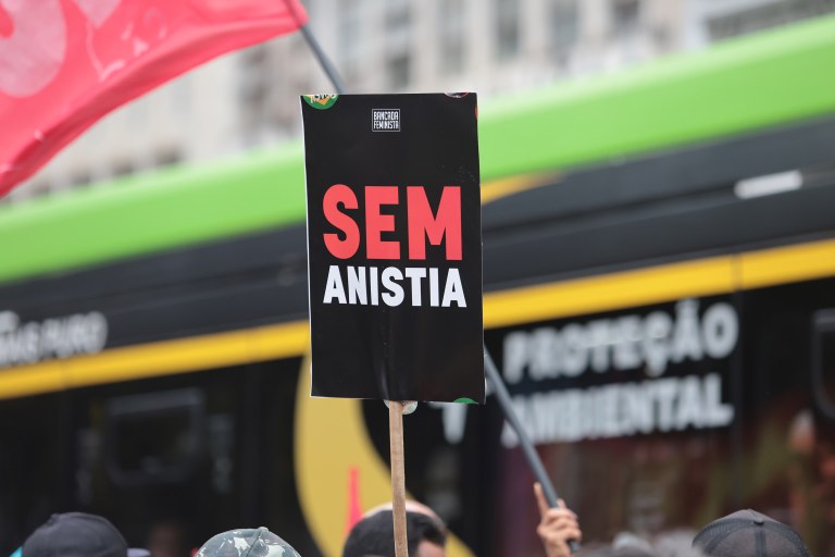 São Paulo (SP), 07/09/2025 - Ato em defesa da soberania e contra a anistia aos golpistas, na Praça da República