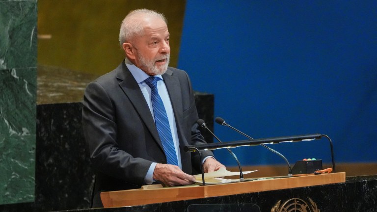 O presidente Lula discursa em conferência sobre a Palestina na ONU - 22/09/2025