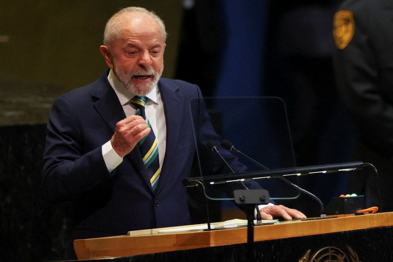 O presidente Lula em discurso na ONU - 23/9/2025