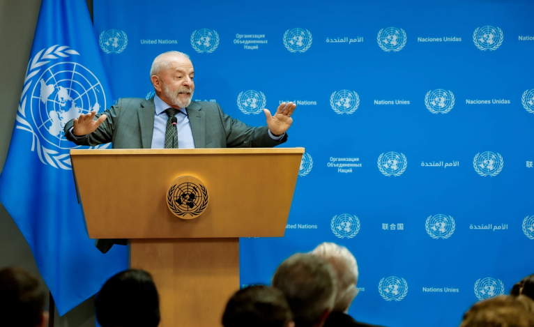 Lula em coletiva de imprensa na ONU, Nova York, EUA, 24 de setembro de 2025