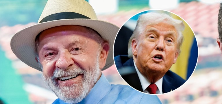 Presidente do Brasil, Luiz Inácio Lula da Silva, e o presidente dos EUA, Donald Trump