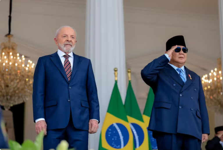 Lula e o presidente indonésio, Prabowo Subianto