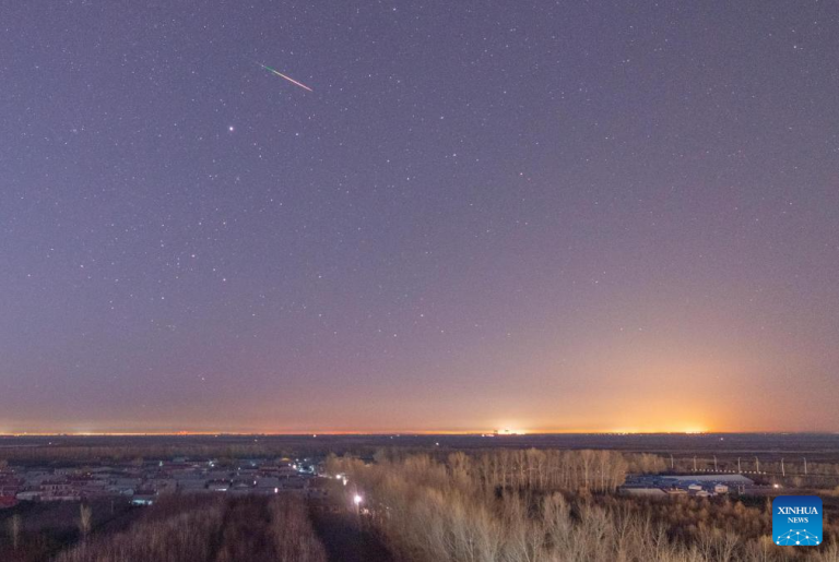 Chuva de meteoros Leônidas ilumina o céu de Heilongjiang, no nordeste da China
