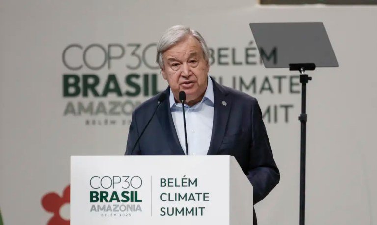 O secretário-geral da ONU, António Guterres, discursa - 06/11/2025