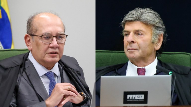 Gilmar Mendes e Luiz Fux em sessão da Segunda Turma do STF