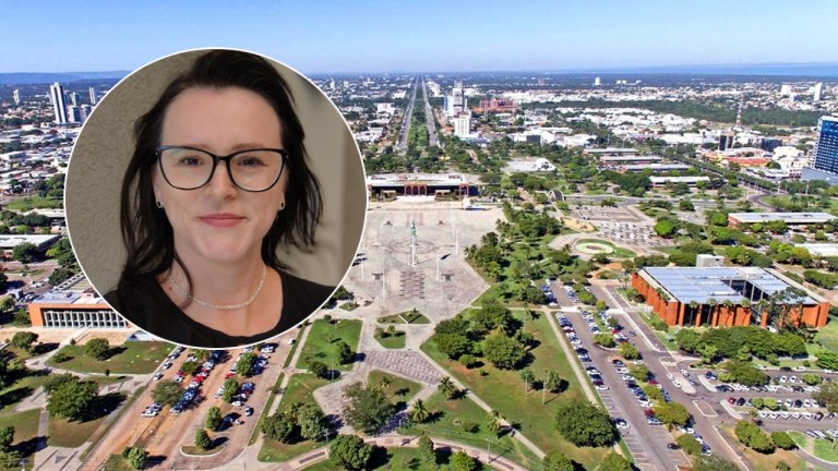 Cidade de Palmas (TO) e professora Darla Fortunato