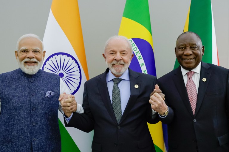 Narendra Modi, Lula e Cyril Ramaphosa