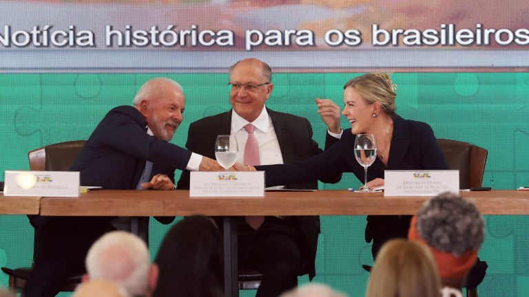 Lula, Geraldo Alckmin e Gleisi Hoffmann