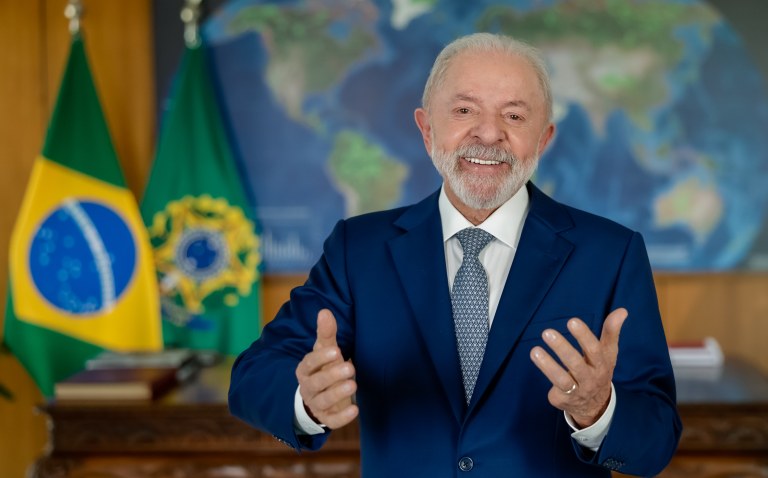 Lula em seu pronunciamento