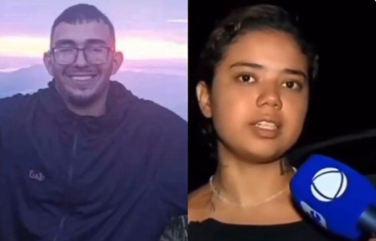 Thayane Smith e o amigo Roberto Farias