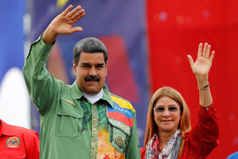 Nicolás Maduro e Cilia Flores em Caracas, Venezuela - 17/5/2018