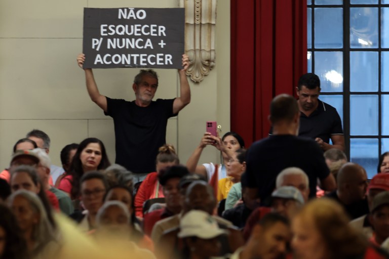 São Paulo (SP) - 08/01/2026 - Ato pela democracia, em memória aos atos antidemocráticos de 8 de janeiro de 2023, realizado no Salão Nobre da Faculdade do Largo do São Francisco