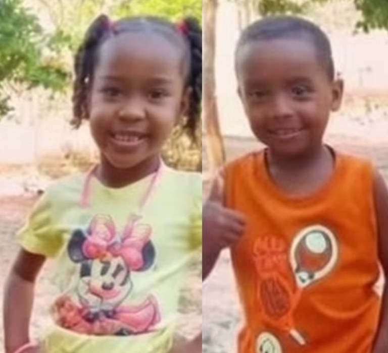 Isabelle, de 6 anos, e Michael, de 4