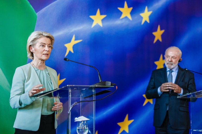 Presidente Lula  e presidente da Comissão Europeia, Ursula von der Leyen