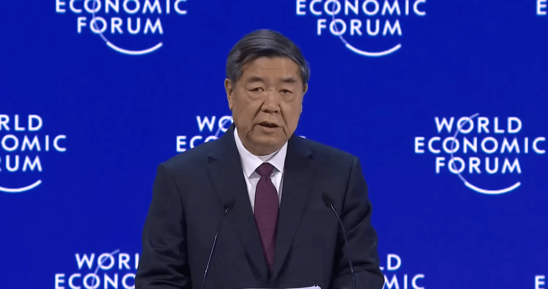 He Lifeng, em Davos