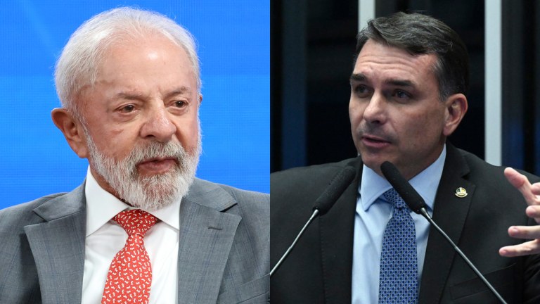 Lula e Flávio Bolsonaro