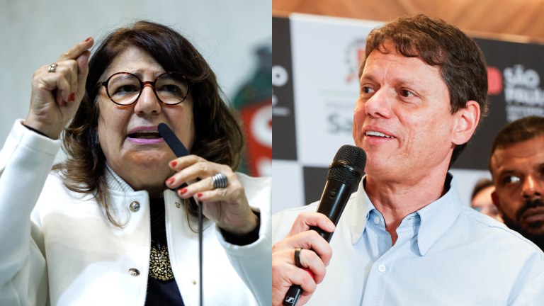 Beth Sahão e Tarcísio de Freitas