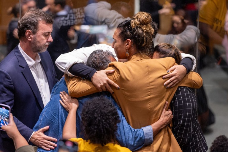 Anielle Franco, Luyara Franco, Marinette Silva, Antonio Franco - familires de Marielle Framco