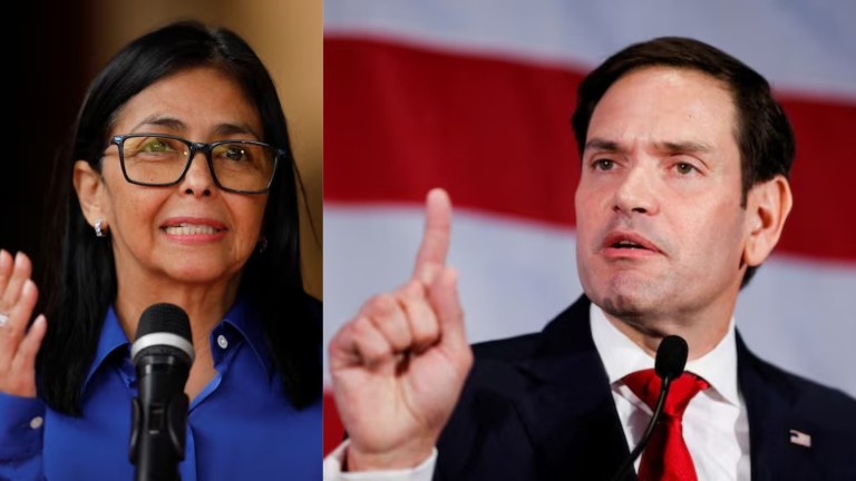 Delcy Rodríguez e Marco Rubio