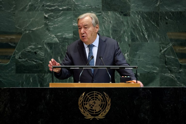 O secretário-geral das Nações Unidas, António Guterres, na sede da ONU em Nova York, EUA
23 de setembro de 2025
REUTERS/Mike Segar