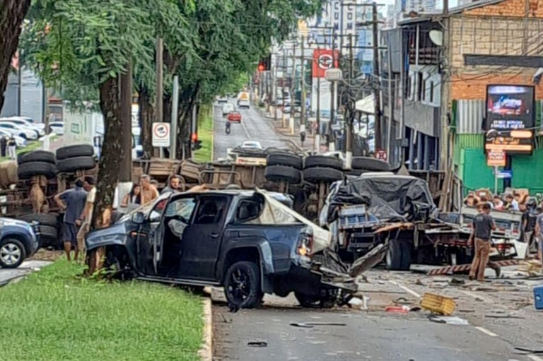Acidente em Chapecó, estado de Santa Catarina