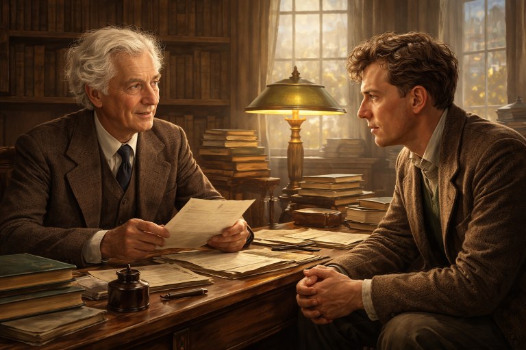 Representação de Bertrand Russell e Ludwig Wittgenstein