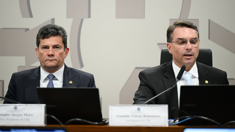 Sergio Moro e Flávio Bolsonaro