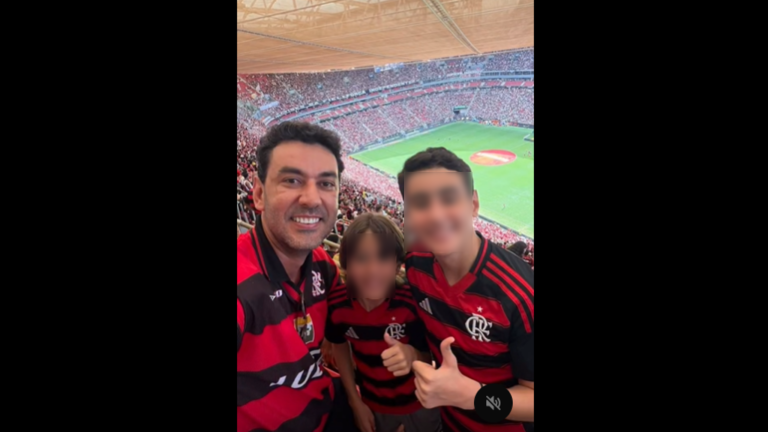 Thales Machado com os filhos
