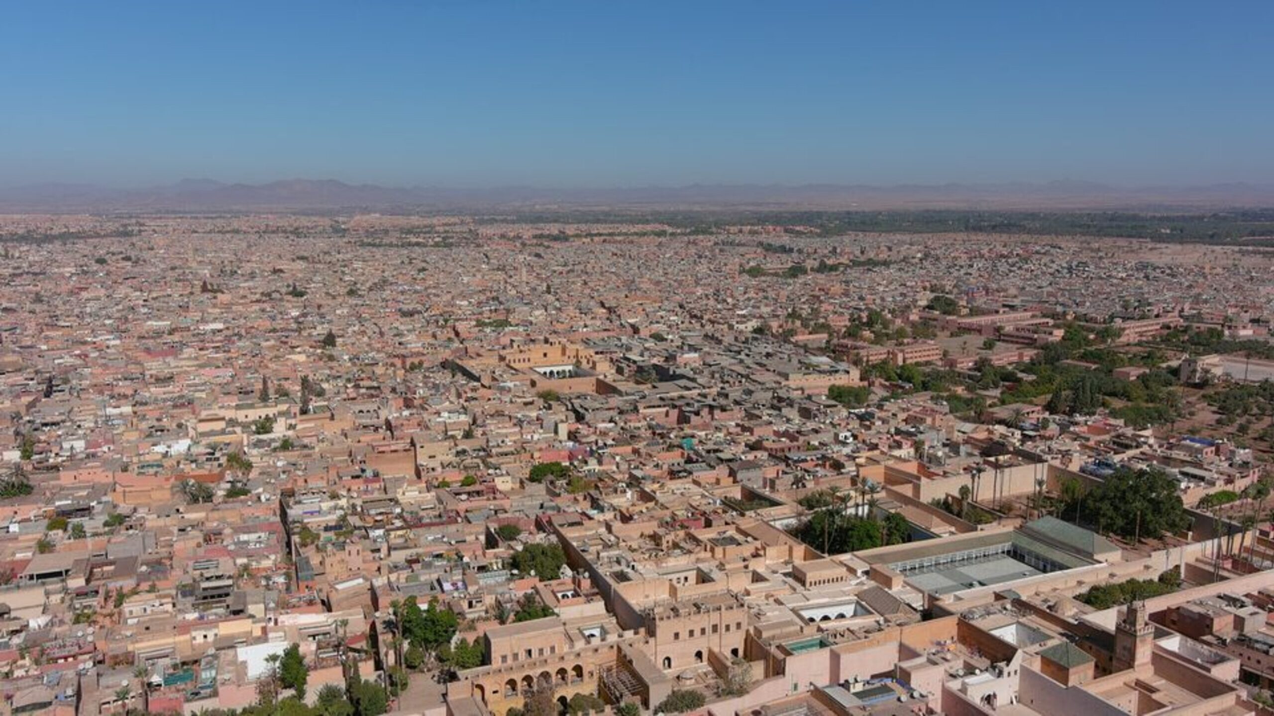 Vista aérea de Marrakech, Marrocos