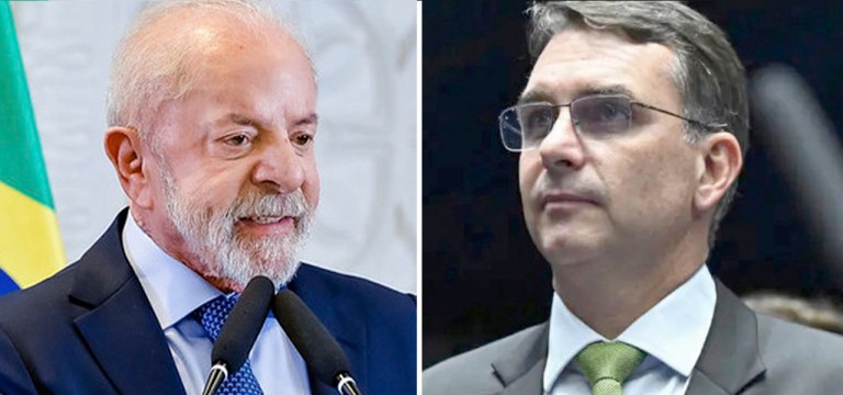 Lula e Flávio Bolsonaro