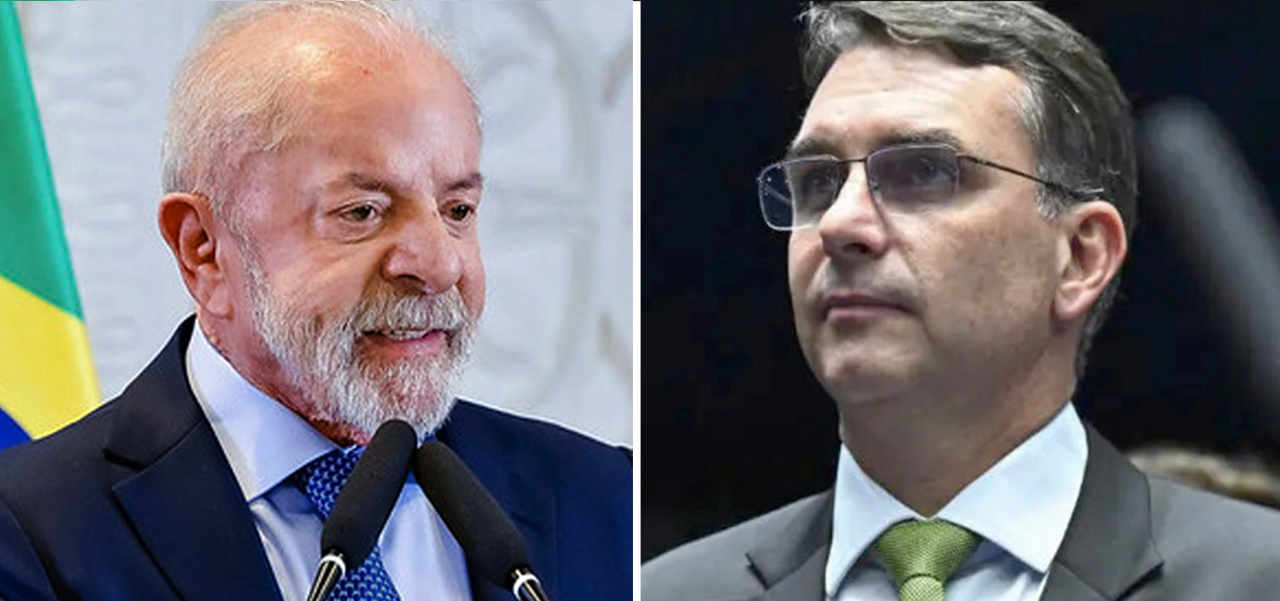Lula e Flávio Bolsonaro