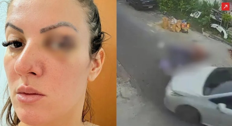 Aline Santos afirma que namorado a fez descer da moto durante passeio e passou a agredi-la após ser questionado
